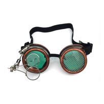 Pašėlusio mokslininko Helovino TV kostiumas - Steampunk akiniai, laboratorinis chalatas, suknelės rinkinys suaugusioms moterims M white