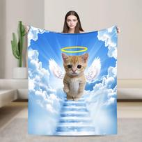 Warm Cozy Blankets Picnic Yellow Aliens Mango Cat Throw Blanket Pattern Bedspread For Bedroom Size: 75*100cm, Weight: 230 GSM