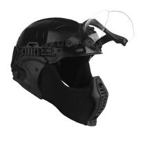 Tactical Full protective helmet with Half Face Mask Mouthguard/Flip Goggles/Ear Cover Hunting Airsoft Paintball 3.0 Wendy Helmet HL-109 BLACK