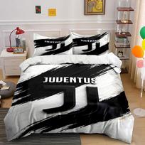 Juodai baltas Juventus logotipas. Patalynės komplektai Antklodžių užvalkalų komplektai Antklodžių užvalkalai Pagalvės užvalkalai(1*Antklodės užvalkalas 2*Pagalvių užvalkalai be antklodės įdaro) 135x200cm