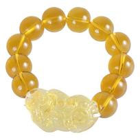 Feng Shui Citrine Stone Bead Bracelet  Bracelet Wealth Gift for Unisex 1