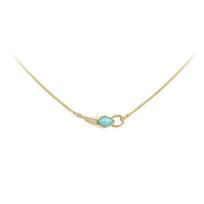Lola Rose Spirit Snake Series Simple Spirit Snake Shape Fashion Light Luxury Retro Modern #Good Luck Copper Alloy Necklace Women's Style LR51333 mėlyna