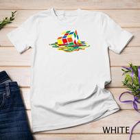 Melting Cube Funny Retro Gaming Rubik Rubix Rubics Cube T-Shirt Unisex T-shirt 12 XL