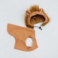 3D Fluffy Lion Costume Dog Outfit Set Simulated Lion Mane Pet Lion Mane Headwear  Halloween Cosplay L oranžinė