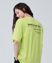Moz Moz Lettering Oversized T-Shirt_Lime 1