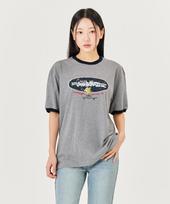 Mark Gonzales Logo Graphic Ringer Short Sleeve T-Shirt - M/Grey M/090