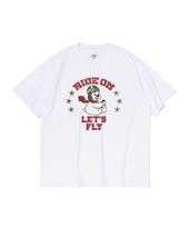 Cargo Bros For Woman Flying Bear Graphic Short Sleeve T-Shirt (White) M