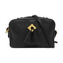 [Pre-Owned] Saintonge Adjustable Shoulder Strap Fringed Embossed Leather Camera Bag - Very Good #TBMRDL ONE SIZE