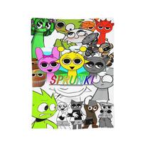 Mr Fun Computer Sprunki Flannel Blankets Music-Mixing Game Custom Throw Blankets for Sofa Bedding Lounge 125*100cm Rug Piece, Size: 75*100cm, Weight: 230 GSM