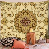 Mandala Tapestry Wall Hanging Bohemian Floral Aesthetic Bedroom Living Room Dorm Home Decor Polyester 100X70CM