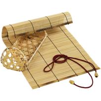 Morikuru Triangular Onigiri Bento Bamboo Basket with Bamboo and 5 Bamboo wide Box, Blind, Tie-Drawstring, Sheaths, TK08-07, 23.5cm