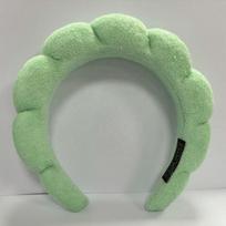 Sponge Spa Headband Velvet Cloth Fabric Head Band Woman Hair Hoop žalia