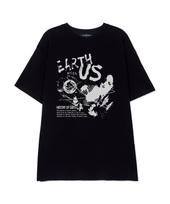 Astral Projection Earth With Earth Supima Cotton Round Neck Short Sleeve T-Shirt_Black L