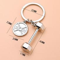 Baseball Fitness Keychain Barbell Dumbbell Baseball Keyring Fitness Equipment Key Ring  Lucky Gift barbell