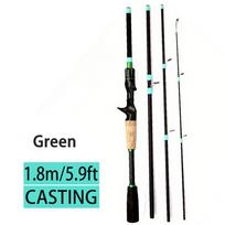 Casting Spinning Fishing Rod 2.1/1.8m UltraLight Trout Jigging Carbon Fiber Rod Pole 4/5 Section with EVA Handle 3-15g Lure WT.