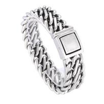 Kūrybinio austo titano plieno liejimo vyriška apyrankė 21cm white