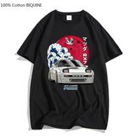 Printed Anime Initial D T-shirt for women men street wear for JDM round neck T-shirts Tops Y2k T-shirt L