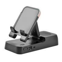 Mobiliojo telefono laikiklis Bluetooth garsiakalbis reguliuojamas kampas belaidis stereo garsas nešiojamas universalus planšetinio kompiuterio stalas neslystantis balta
