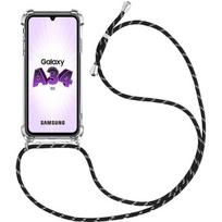 Case for Samsung Galaxy A34 5G - Reinforced Shockproof TPU Protection with Black Lanyard