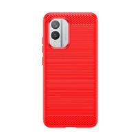 For Cover Nokia X30 5G Case For Nokia X30 5G Capas Shockproof Soft TPU Bumper Carbon Fiber Phone Case For Nokia X30 5G Fundas For Nokia X30 5G raudona