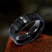 Vintage Odin Norse Viking Amulet Rune Rings For Men Fashion Stainless Steel Words Ring Wedding Jewelry Valentine's Days Gifts 11
