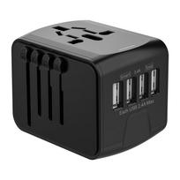 Universalus kelioninis adapteris su 4 USB prievadais - kelių šalių lizdo įkroviklis JK, AU, JAV, ES