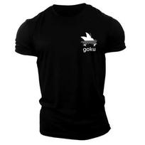 Gym T-Shirt Men Goku Print Short Sleeves Workout T-Shirt Summer Casual Tee Streetwear Men's O-neck Sweatshirt Women's Clothing S juoda