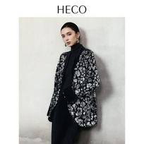 HECO 'Silver Tree Like Frost' New Chinese Sequin Velvet Coat L juoda