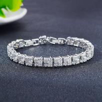 Hip Hop Women'S Crystal Bracelet Polka Dot Zircon Color Jewelry Electroplated Jewelry Flash Tennis Bracelet Length 17.5 + 3cm Extension Buckle balta