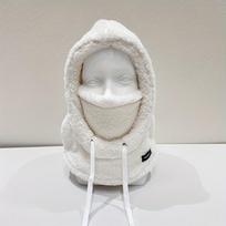 Moteriška žieminė flisu pamušalu snood kepurė su ausų apsauga - neperpučiama, skirta slidinėjimui ir dviračių sportui One Size balta