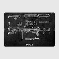 Mp40 Metal Sign Wall Cave Wall Design Plaques Tin Sign Posters 20x30cm（7.8x11.8inch）