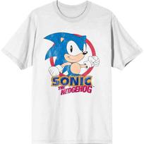 Sonic the Hedgehog Distressed Character In Red Circle Crew Neck Short Sleeve Women's White T-shirt S balta