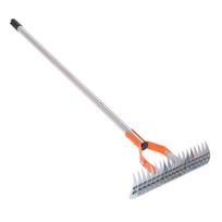 Thatch Rake 14.7 Inch Carbon Steel Stainless Steel Robust Lawn Dethatcher Rake with Handle for Clning Dd Grass Yard Garden