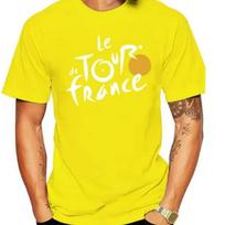 Hot selling new Tour de France mens letter printed comfortable and breathable round neck Tshirt outdoor casual top S