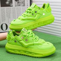 Spring new platform dad shoes microfiber leather lace-up low-top sports trendy shoes casual 44 juoda