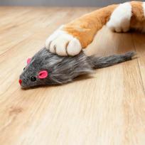 Interactive Toy 6.3” Realistic Size Furry Rattle Mouse Without Catnip Mice Toy for Bored Indoor Adult , Chew Toy Self Play one size juoda
