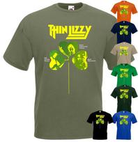 26 Thin Lizzy - poster 4 T-shirt hard rock blue khaki orange green all sizes S-5XL Unisex T-Shirt L