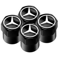Nauja 4 vnt. automobilių ratų padangų oro vožtuvų dangteliai su spalvotu prekės ženklo logotipu, skirti Mercedes Benz A B R G klasės GLK GL