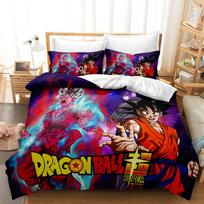 Goku Super Saiyan Soft Duvet Cover Pilowcase Japanese Anime Dragon Bal Beding Set 2/3pcs 3D Prints for Tens Comfortable Quilt Cover 100*200cm Single