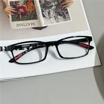 Y2K Women Retro Square Glasses Red Black Frame Glass Eyewear Decorative Computer Anti-blue   Narrow Frame Glasses