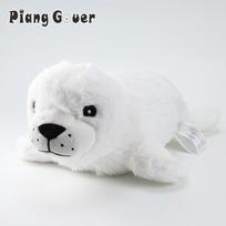 White Plush Seal Pet Squeaky Sound Toy Cute Animal Dog Toy Puppy Gift balta