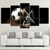 Sienos meno drobės paveikslai HD spausdinti 5 dalių futbolo batų paveikslas Moduliniai sporto plakatų paveikslai Namų dekoras Šiuolaikinis meno kūrinys 20X35 20X45 20X55CM