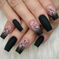 Nail Art 24 Pieces Matte Collection Spice Girl Gradual Change Matte Flowers Long Wear Armor Jelly glue + rubbing strips