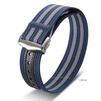 20mm Ribbed Nylon Strap for Omega for Swatch for Moonswatch Stainless Steel Folding Buckle Men Women Sport Replacement Watchband 20mm-no logo žalia