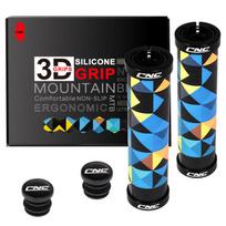 CNC Bike Accessories MTB Grips Silicone Bicycle Cuffs Anti-skid Gel Cycling Lock On Handle Bar Parts 22.2mm mėlyna