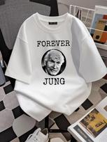 Forever Jung Carl Gustav Jung Graphic T-Shirt- Casual streetwear t-shirt for men and women with bold text and portrait print XXXL