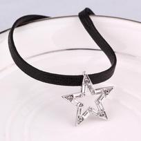 Star Choker Neck Chain Collar Women'S Black Short Neck Jewelry Collarbone Star Same Style
