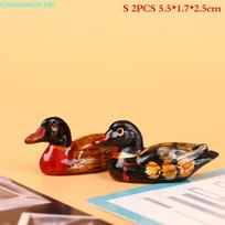 2Pcs/Set Fashion Vintage Resin Pair Mandarin Ducks Chopstick Holder For Home Decoration Feng Shui Craft Display Ornament Gift