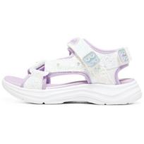 Skechers Glimmer Kicks Fashionable Versatile Comfortable Velcro Non-Slip Durable Breathable Kids Sandals Kids sandals White Purple 302965L-WLV 27.5