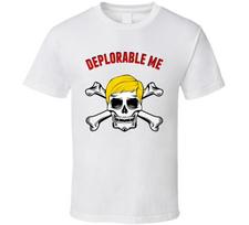 Deplorable Me Donald Trump Funny T-Shirt Skull Hair Political Satire Unisex Tee M